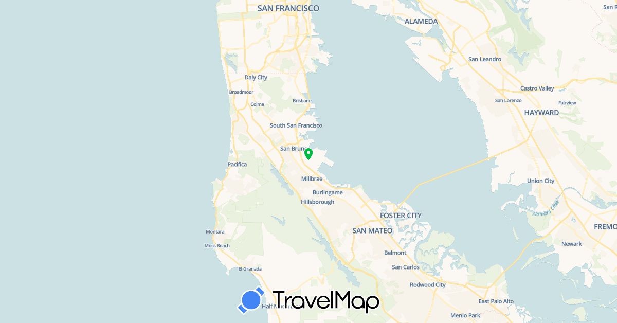 TravelMap itinerary: bus in United States (North America)
